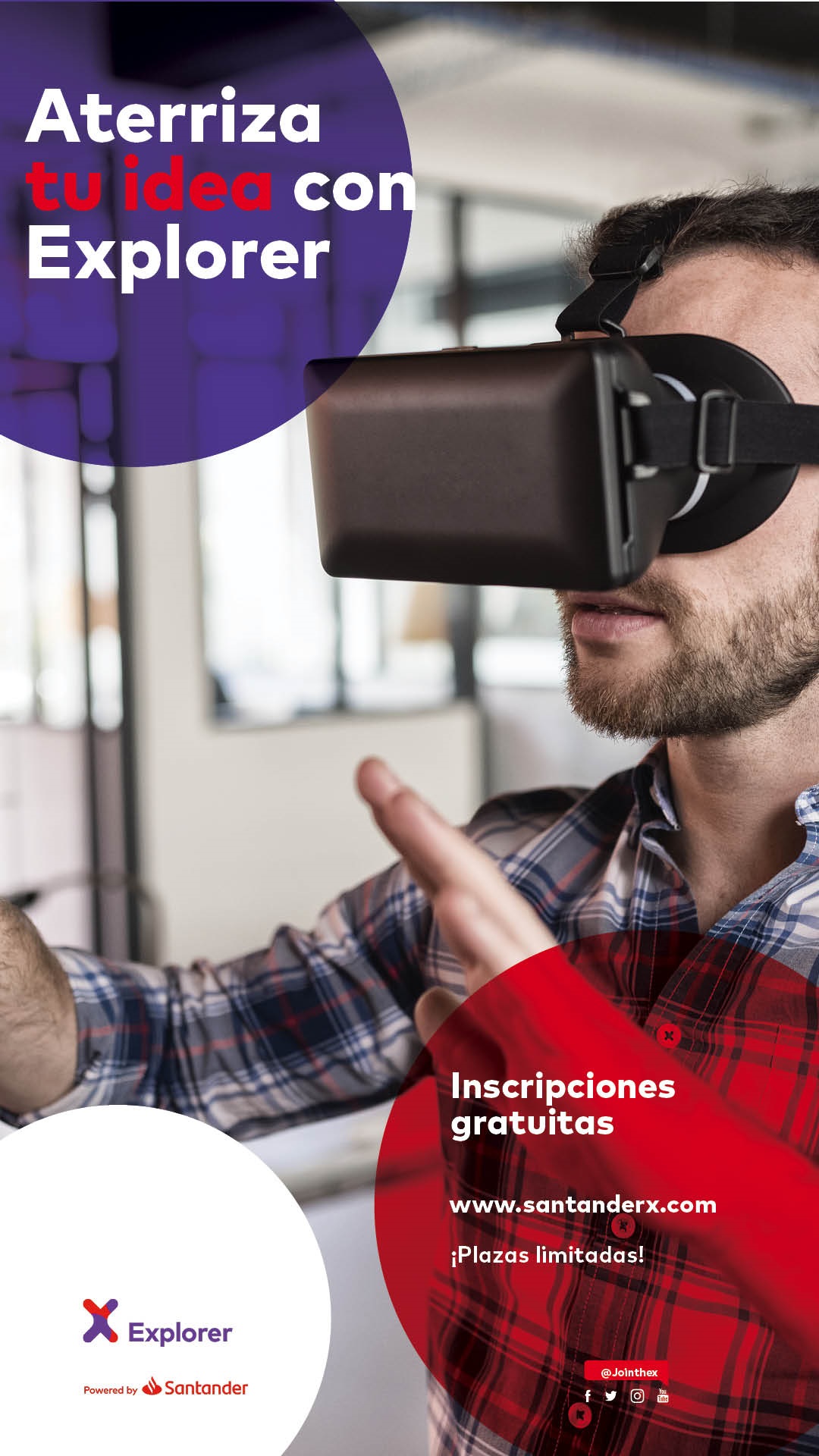 Cartel que anuncia el programa santander explorer 2019